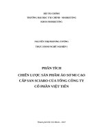 PHÂN TÍCH CHIẾN lược sản PHẨM áo sơ MI CAO cấp SAN SCIARO của TỔNG CÔNG TY cổ PHẦN VIỆT TIẾN 