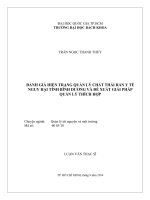Đánh giá hiện trạng quản lý chất thải rắn y tế nguy hại tỉnh bình dương và đề xuất giải pháp quản lý thích hợp 