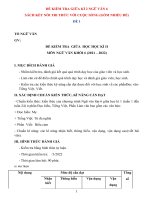 Bộ đề kiểm tra giữa kì 2 ngữ văn 6 sách chân trời sáng tạo