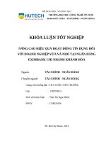 NÂNG CAO HIỆU QUẢ HOẠT ĐỘNG TÍN DỤNG ĐỐI VỚI DOANH NGHIỆP VỪA VÀ NHỎ TẠI NGÂN HÀNG EXIMBANK CHI NHÁNH KHÁNH HÒA