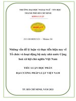 TIỂU LUẬN những vấn đề lý luận và thực tiễn hiện nay về tổ chức và hoạt động bộ máy nhà nước cộng hoà xã hội chủ nghĩa việt nam 