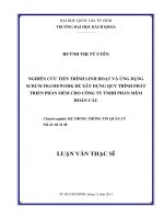 Nghiên cứu tiến trình linh hoạt và ứng dụng scrum framework để xây dựng quy trình phát triển phần mềm cho công ty TNHH phần mềm hoàn cầu 