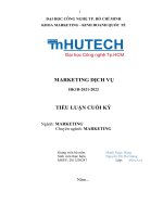 TIỂU LUẬN  xây dựng các hoạt động marketing dịch vụ cho ngân hàng thương mại cổ phần ngoại thương việt nam (vietcombank) 