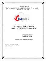 BÁO cáo THỰC HÀNH môn THỰC tập điện tử NÂNG CAO MẠCH ỨNG DỤNG DÙNG OP AMP (TT) MẠCH KHUẾCH đại CỘNG – TRỪ 