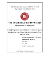 Phân tích nghiệp vụ phát hành thẻ ATM tại ngân hàng thương mại cổ phần công thương (vietinbank)   chi nhánh quảng nam