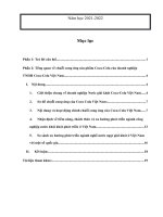 Tổng quan về chuỗi cung ứng sản phẩm coca cola của doanh nghiệp TNHH nước giải khát coca cola việt nam