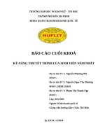 BÁO cáo CUỐI KHOÁ kỹ NĂNG THUYẾT TRÌNH của SINH VIÊN năm NHẤT