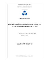 Rút trích, phân loại và tổng hợp thông tin từ các phản hồi trên mạng xã hội 