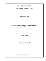 Nhận diện con người dựa trên hành vi di chuyển không   thời gian 