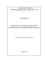 Chính sách của ấn độ đối với Trung quốc dưới thời Thủ tướng NARENDRA MODI (20142019)