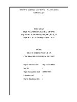 Trách nhiệm pháp lý và các loại trách nhiệm pháp lý
