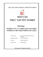 Báo cáo thực tập tốt nghiệp: Nghiên cứu và thiết kế Web cho thuê phòng du lịch