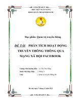 Phân tích hoạt động truyền thông thông qua mạng xã hội facebook