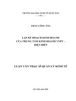 Luận văn thạc sỹ: LẬP KẾ HOẠCH KINH DOANH  CỦA TRUNG TÂM KINH DOANH VNPT – ĐIỆN BIÊN