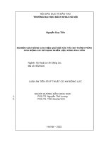 (Luận án tiến sĩ) nghiên cứu nâng cao hiệu quả bộ xúc tác ba thành phần cho động cơ sử dụng nhiên liệu xăng pha cồn 