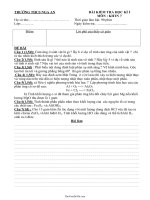 Đề kiểm tra học kì I môn Khoa học tự nhiên lớp 7  Trường THCS Nga An4832