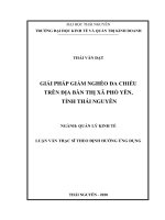 (Luận văn thạc sĩ) Giải pháp giảm nghèo đa chiều trên địa bàn thị xã Phổ Yên, tỉnh Thái Nguyên