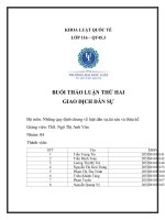 BUỔI THẢO LUẬN THỨ HAI GIAO DỊCH dân sự bộ môn những quy định chung về luật dân sự,tài sản và thừa kế 