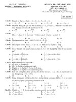Đề kiểm tra giữa kì 2 toán 12 năm 2021 2022 trường THPT bắc hưng hà thái bình  