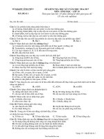 Đề kiểm tra Sinh học 10  Mã đề 611  Năm học 20162017  Sở GD  ĐT Vĩnh Phúc6852