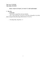 Giáo án Vật lí lớp 9  Tiết 20, Bài 19: Sử dụng an toàn và tiết kiệm điện  Năm học 201520166167