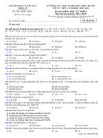 Đề khảo sát chất lượng môn Hóa học năm 2020-2021 - Sở GD&ĐT Nghệ An - Mã đề 206