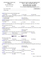Đề khảo sát chất lượng môn Sinh học năm 2020-2021 - Sở GD&ĐT Nghệ An - Mã đề 204