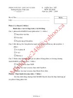 Kiểm tra 1 tiết môn Tin học năm học 2008 – 2009  Trường tiểu học Trần Lâm  Đề 49761