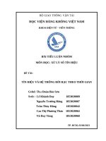 TIỂU LUẬN NHÓM môn học xử lý số tín HIỆU đề tài tín HIỆU và hệ THỐNG rời rạc THEO THỜI GIAN 