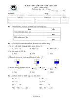 Đề thi lại lần 1 Toán Lớp 2  Năm học 20102011  Trường Tiểu học Ứng Hòa8695