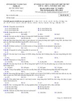 Đề khảo sát chất lượng môn Hóa học năm 2020-2021 - Sở GD&ĐT Nghệ An - Mã đề 203