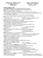 Đề thi giữa học kì 2 môn Vật lí lớp 8 năm 2020-2021 có đáp án - Trường THCS Thượng Thanh