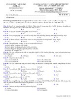Đề khảo sát chất lượng môn Hóa học năm 2020-2021 - Sở GD&ĐT Nghệ An - Mã đề 201