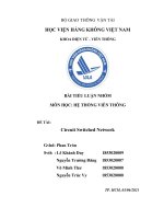 BÀI TIỂU LUẬN NHÓM môn học hệ THỐNG VIỄN THÔNG đề tài circuit switched network 