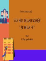 slide thuyết trình môn văn hóa DOANH NGHIỆP đề tài văn hóa DOANH NGHIỆP tập đoàn FPT 
