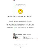 Các lý thuyết hiện đại về phát triển kinh tế ở các nước đang phát triển  ý nghĩa của việc nghiên cứu các lý thuyết này đối với việt nam