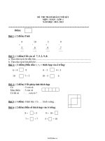 Đề thi tham khảo cuối kì I môn: Toán  Lớp: 1 năm học: 2012  201310138