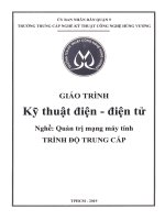 Giáo trình Kỹ thuật điện - điện tử (Nghề: Quản trị mạng máy tính) - Trường TCN Kỹ thuật công nghệ Hùng Vương