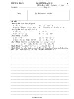 Bài kiểm tra số 01 môn: Đại số 810490
