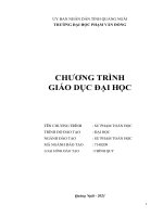 CHƯƠNG TRÌNH GIÁO DỤC ĐẠI HỌC TÊN CHƢƠNG TRÌNH : SƯ PHẠM TOÁN HỌC TRÌNH ĐỘ ĐÀO TẠO : ĐẠI HỌC