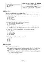 Kiểm tra dịnh kì  Cuôí học kì i (năm học 2008  2009) môn: Lịch sử lớp 510776