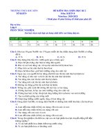 Đề thi giữa học kì 2 môn Khoa học tự nhiên lớp 8 năm 2020-2021 có đáp án - Trường THCS Bắc Sơn