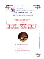 TIỂU LUẬN CUỐI kỳ THỰC TRẠNG VI PHẠM PHÁP LUẬT về môi TRƯỜNG ở nước TA HIỆN NAY 