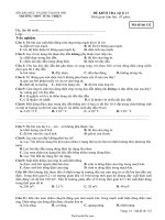 Đề kiểm tra 45p Vật lí lớp 11  Mã đề 132  Trường THPT Tùng Thiện11280