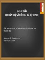 BÁO CÁO ĐỒ ÁN KĨ THUẬT HÓA HỌC (CH2000)ĐỀ TÀI: TÌM HIỂU VỀ QUÁ TRÌNH, THIẾT BỊ HẤP THỤ KHÍ H2S BẰNG MONOETHANOL AMINE TRONG CÔNG NGHIỆP