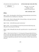 Đề thi chọn học sinh giỏi cấp tỉnh  Môn Sinh học khối 912738