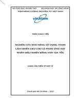 Nghiên cứu khả năng sử dụng thori làm nhiên liệu cho lò phản ứng hạt nhân điều khiển bằng máy gia tốc. (Research about possibility of using thorium as fuel for the accelerator driven subcritical reactors)