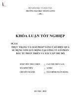 Thực trạng và giải pháp nâng cao hiệu quả sử dụng vốn lưu động tại công ty cổ phần đầu tư phát triển và xây lắp thủ đô