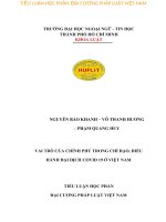 đề tài VAI TRÒ CỦA CHÍNH PHỦ TRONG CHỈ ĐẠO, ĐIỀU HÀNH ĐẠI DỊCH COVID 19 Ở VIỆT NAM