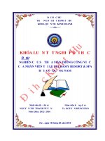 KHÓA LUẬN TỐT NGHIỆP Đề tài: NGHIÊN CỨU SỰ THỎA MÃN TRONG CÔNG VIỆC CỦA NHÂN VIÊN TẠI LE BELHAMY RESORT & SPA HỘI AN - QUẢNG NAM